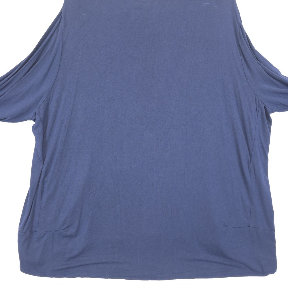 Lane Bryant Knit Modal Spandex Shirt Women 26/28 Blue Long Sleeve Mix Fabrics - Picture 11 of 11